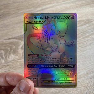 Mewtwo & Mew Tag Team Hyper Rare (Holo) - Custom Made Pokémon Card